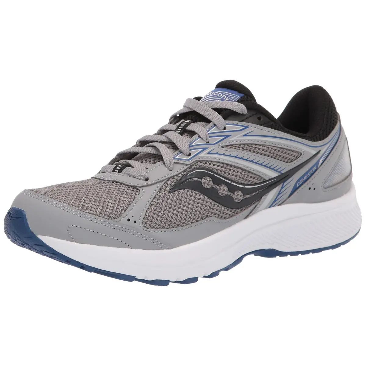 Saucony Men`s Cohesion 14 Running Shoe Alloy/black/sea 13 Medium - Alloy/Black/Sea