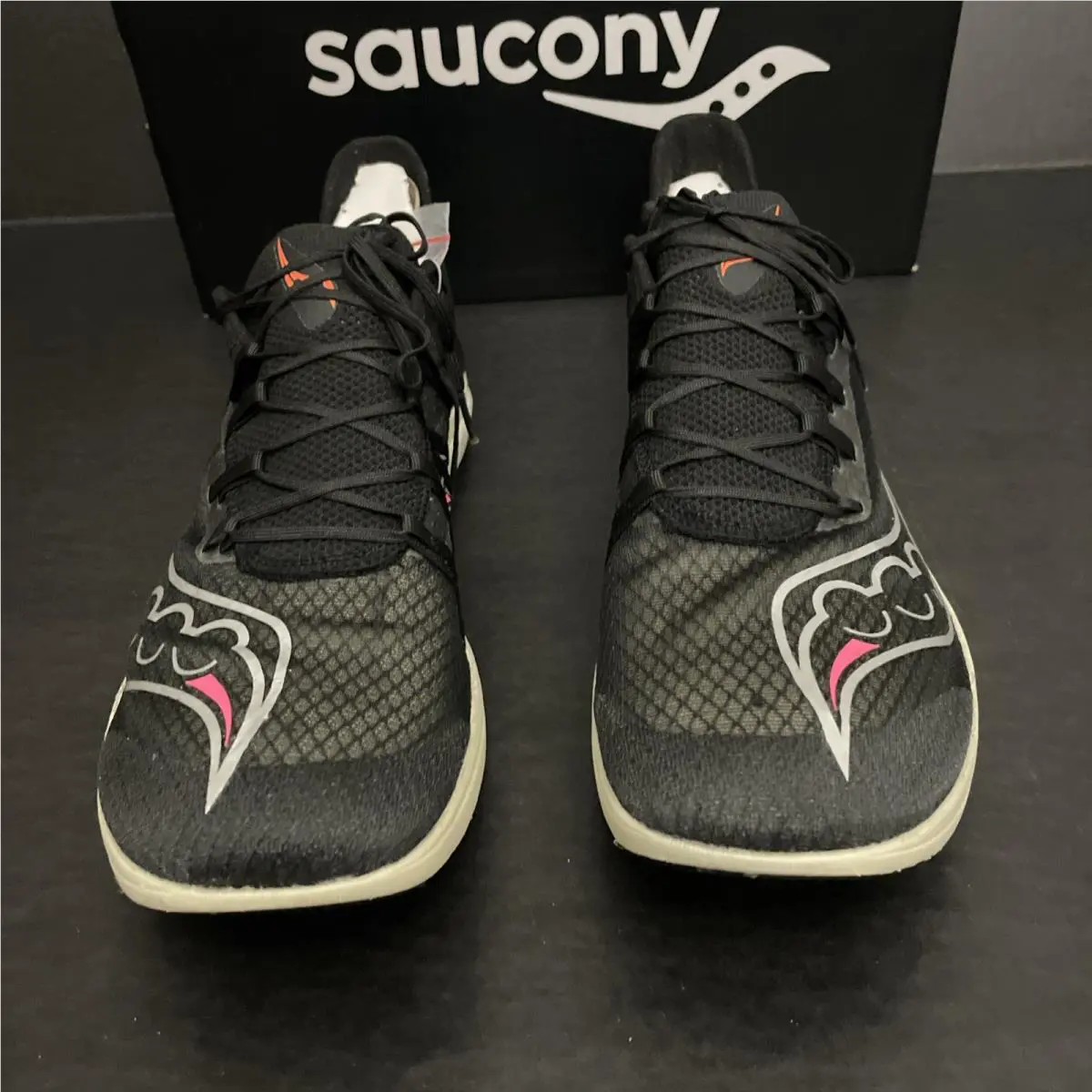 Saucony Terminal VT Spikes Men`s Track Shoes S29101-85 Blk/vizi - Sz 14 W/tote