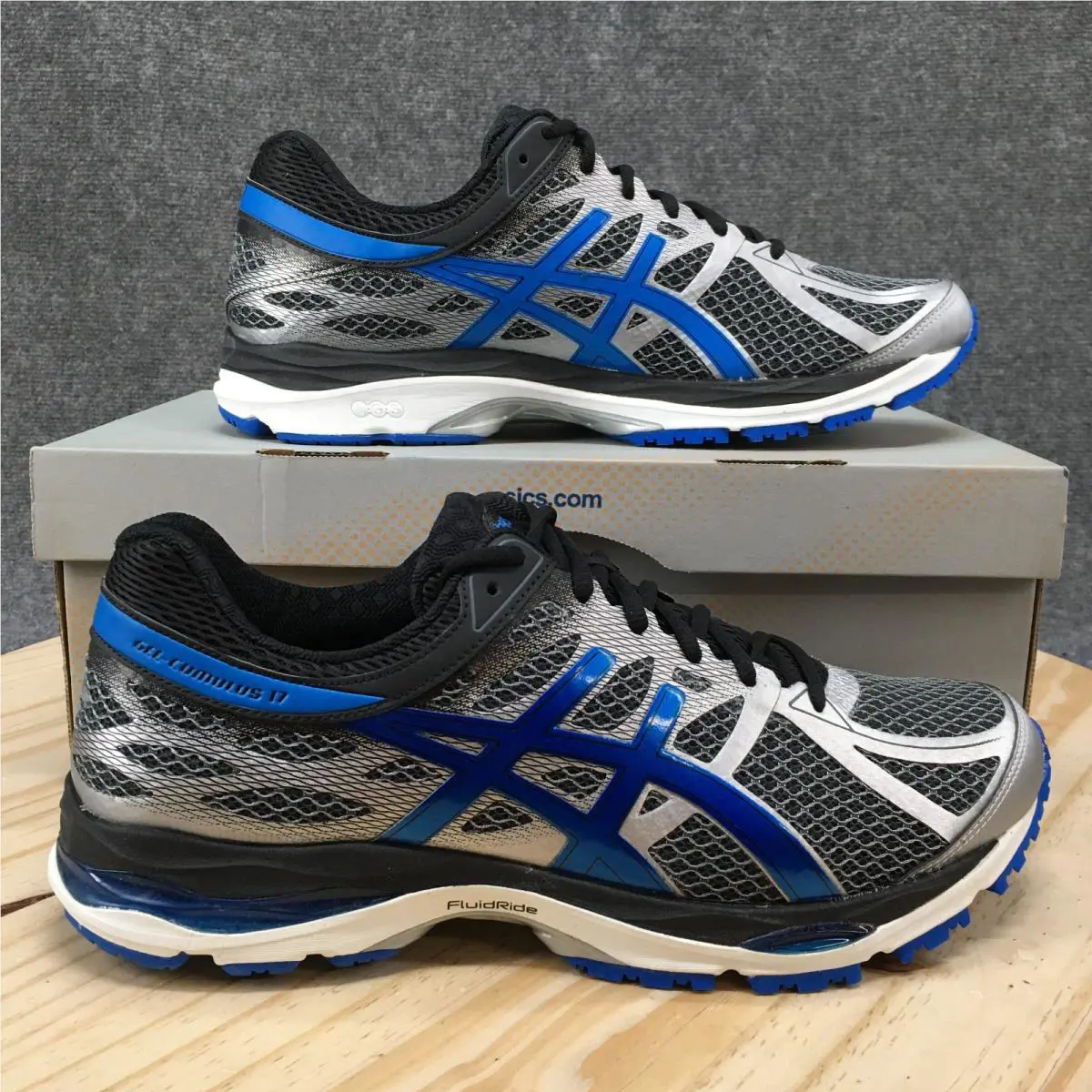 Asics Gel-cumulus 17 Running Shoes Mens 11.5 2E Athletic Sneaker Blue Silver