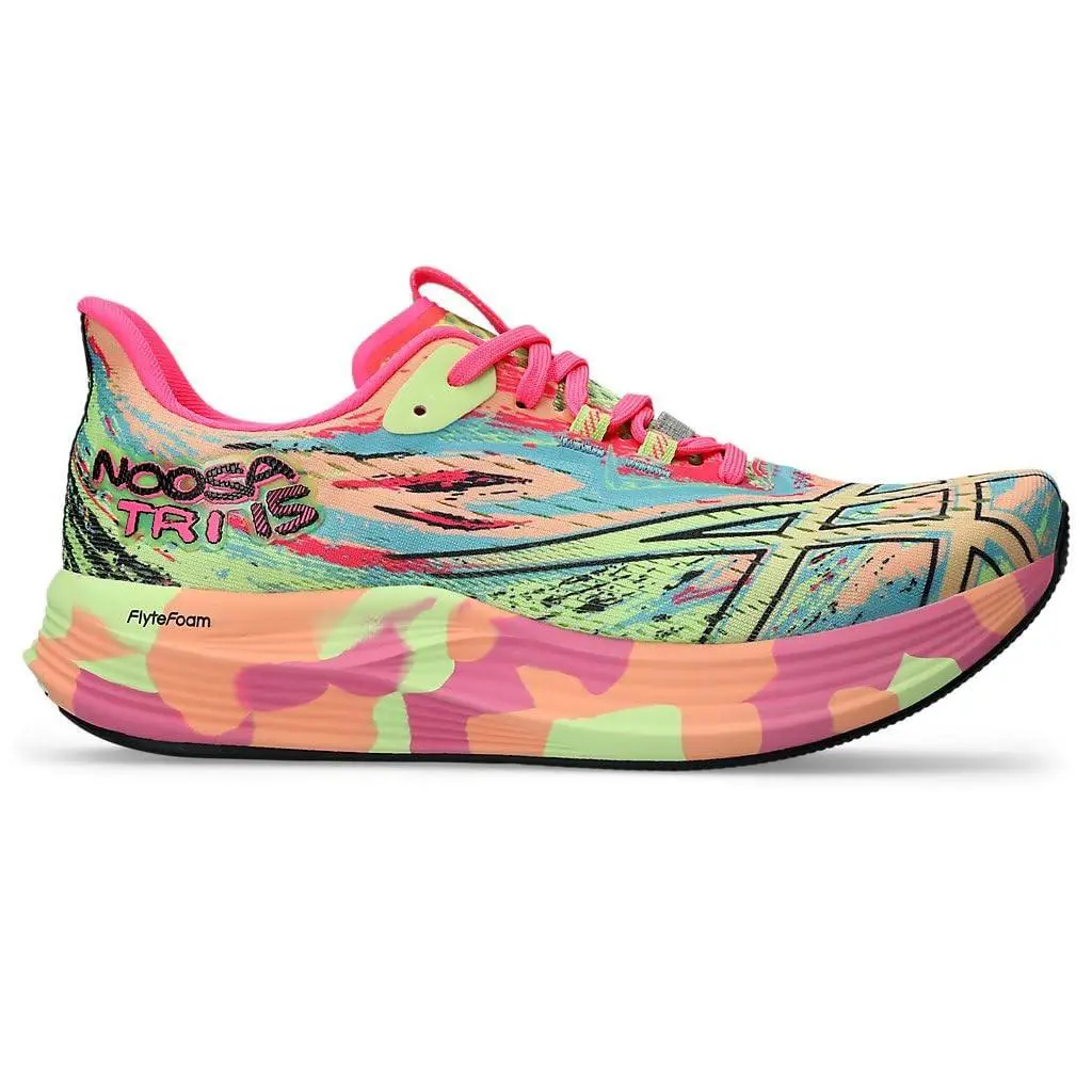 Asics Women`s Noosa Tri 15 Running Shoes 9.5 US Summer Dune/lime Green Rare - Summer Dune/Lime Green, Manufacturer: Hot Pink/Safety Yellow