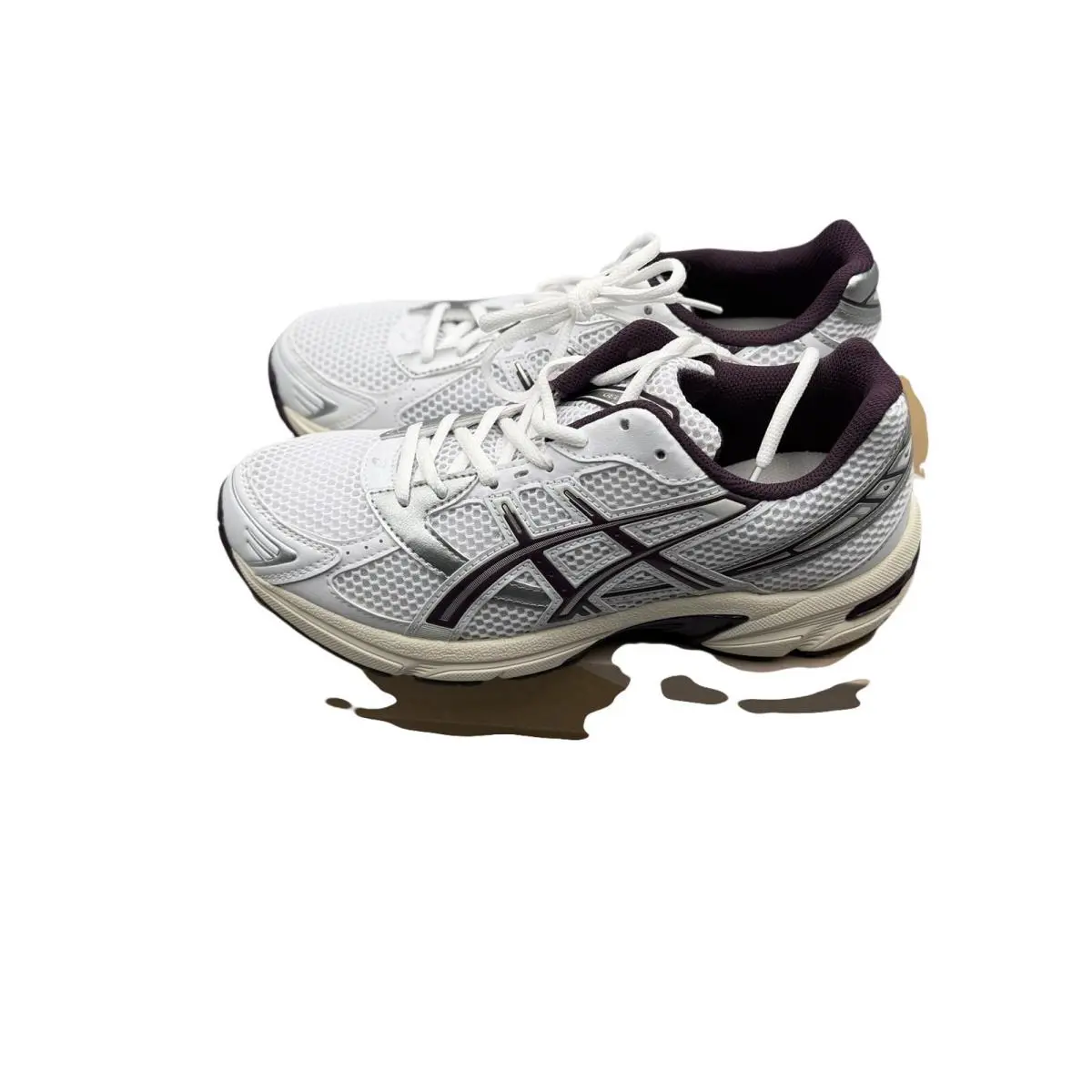 Asics Gel Running Shoes White Purple Mesh Sneakers Women`s Size 8.5 Y2K