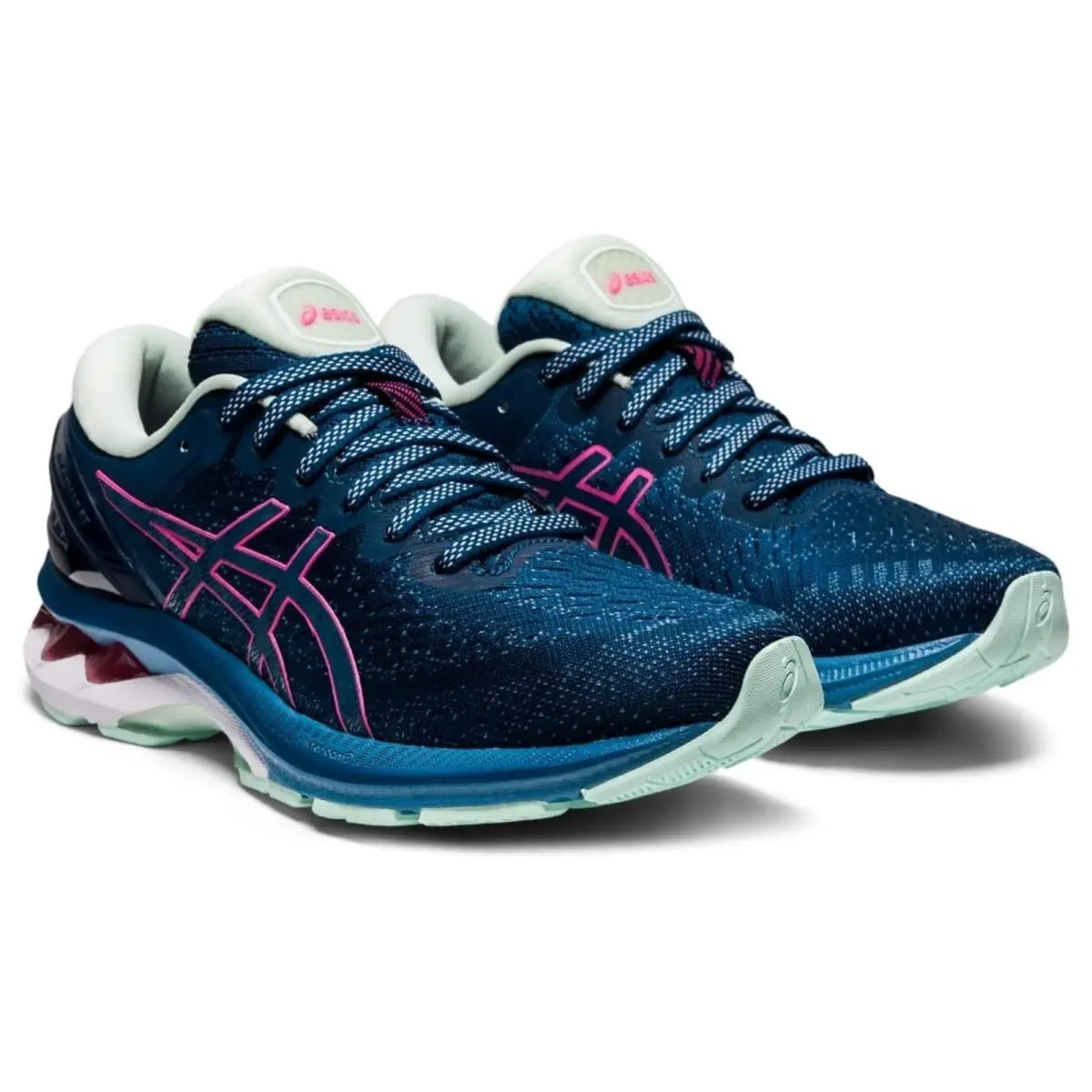 Asics Gel-kayano 27 Women`s Running Shoes Size 9.5 M Mako Blue/hot Pink