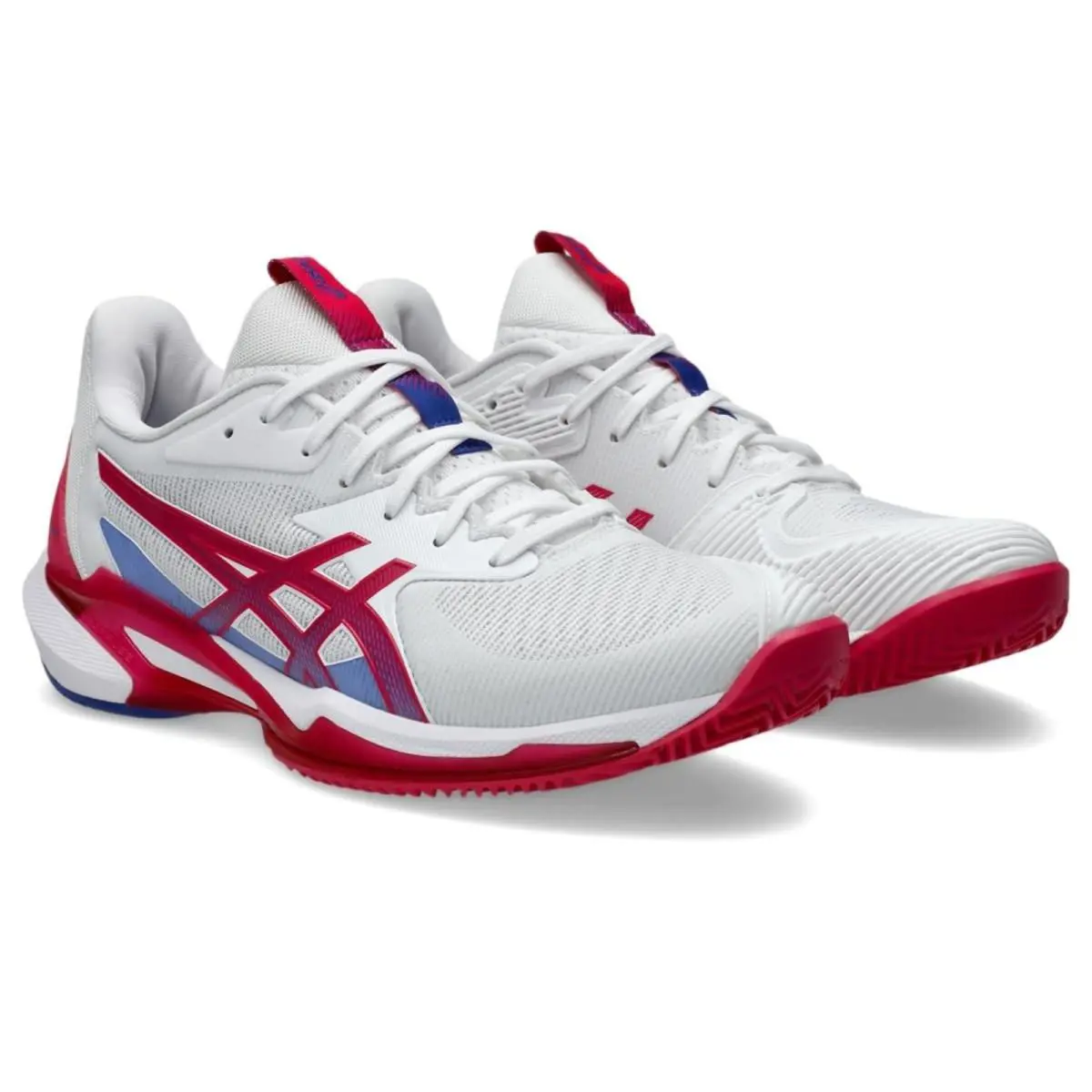 Asics Women Solution Speed FF 3 Clay Shoes PU Upper White/bright Rose 8.5 B - White
