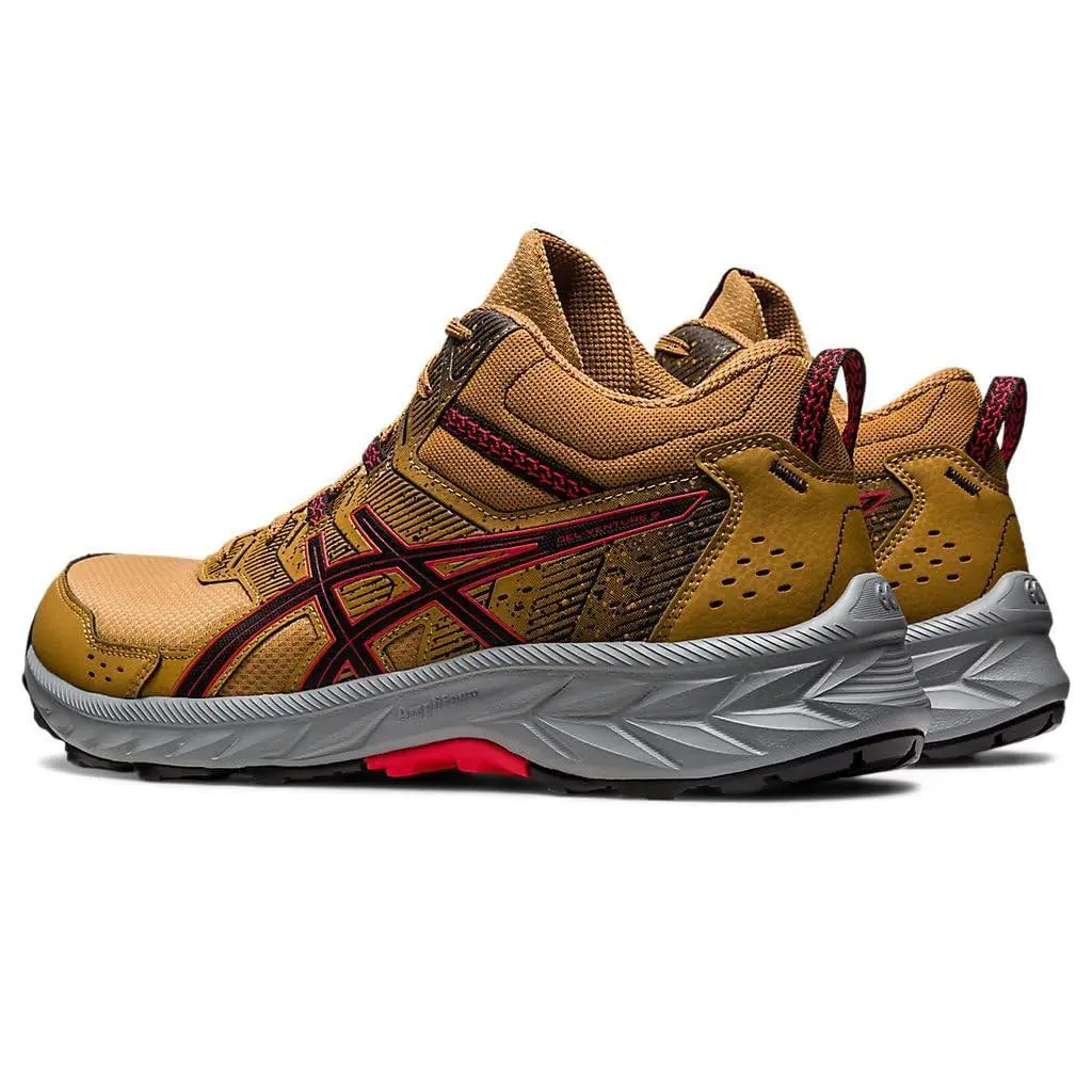 Size 10 - Asics Men`s Gel-venture 9 MT Shoes Tan Presidio/electric Red - Brown
