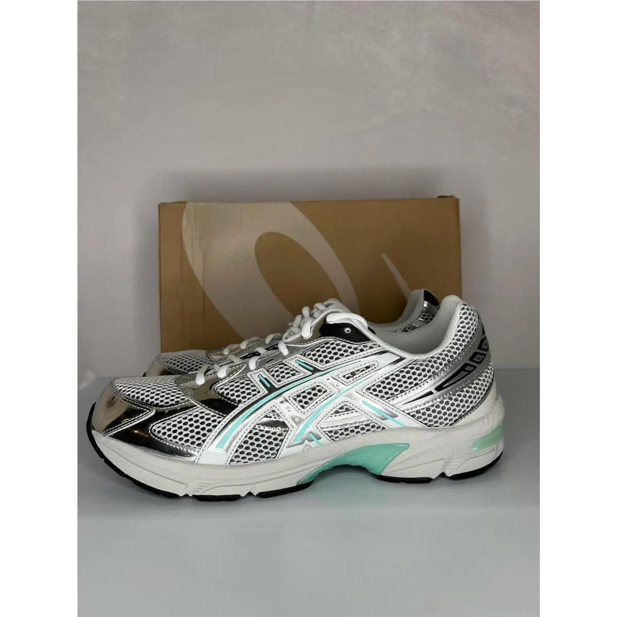 Asics GEL-1130 Mens 11 White Mint Running Athletic Shoes Sneakers