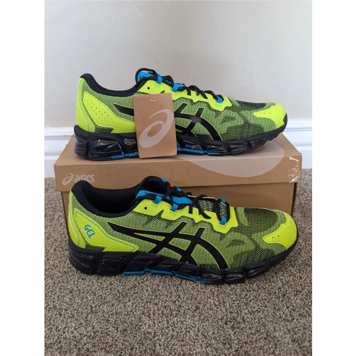 Size 12.5 Men`s Asics Gel-quantum 360 6 Green/black Athletic Shoes 1201A062-300