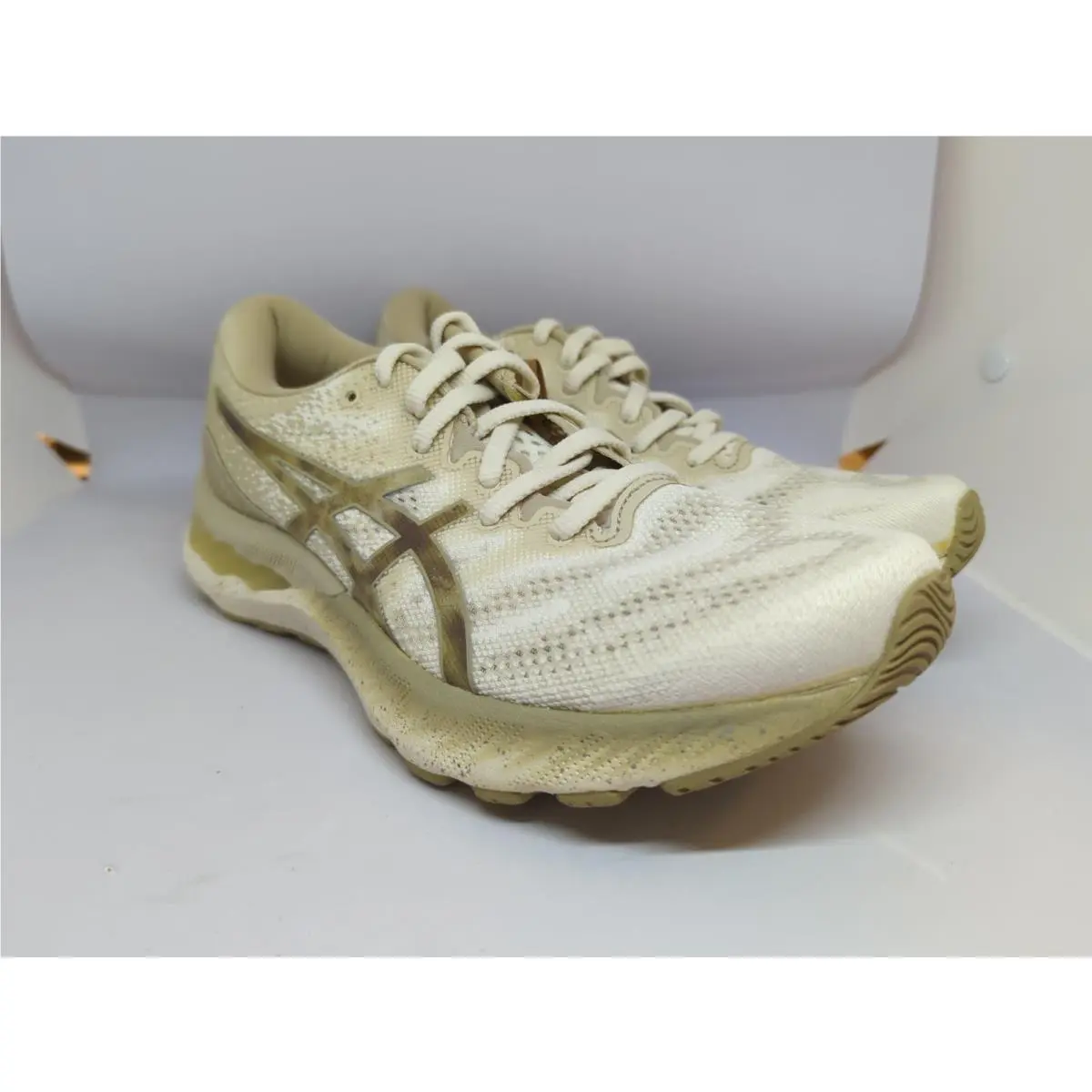 Asics Gel Nimbus 23 Shoes Womens Sz 7 Cream Putty Running Athletic Sneakers