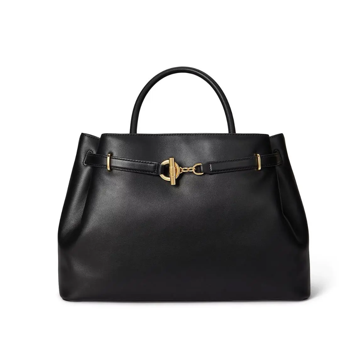 Ralph Lauren Leather Large Blaike Satchel Bag Black