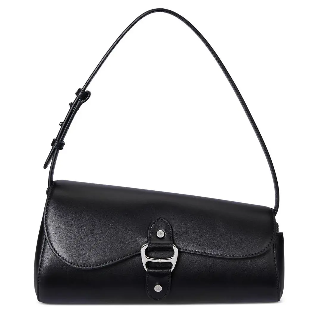 Ralph Lauren Leather Medium Tasha East-west Bag Black