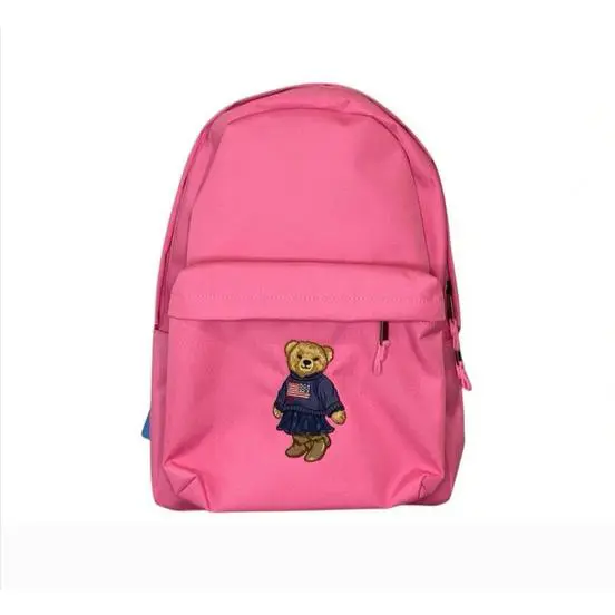 Polo Ralph Lauren Iconic Bear Backpack Laptop Bag Pink