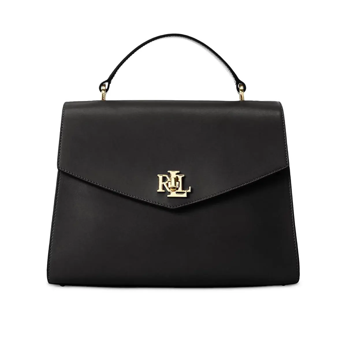 Ralph Lauren Farrah Medium Leather Top-handle Satchel Black