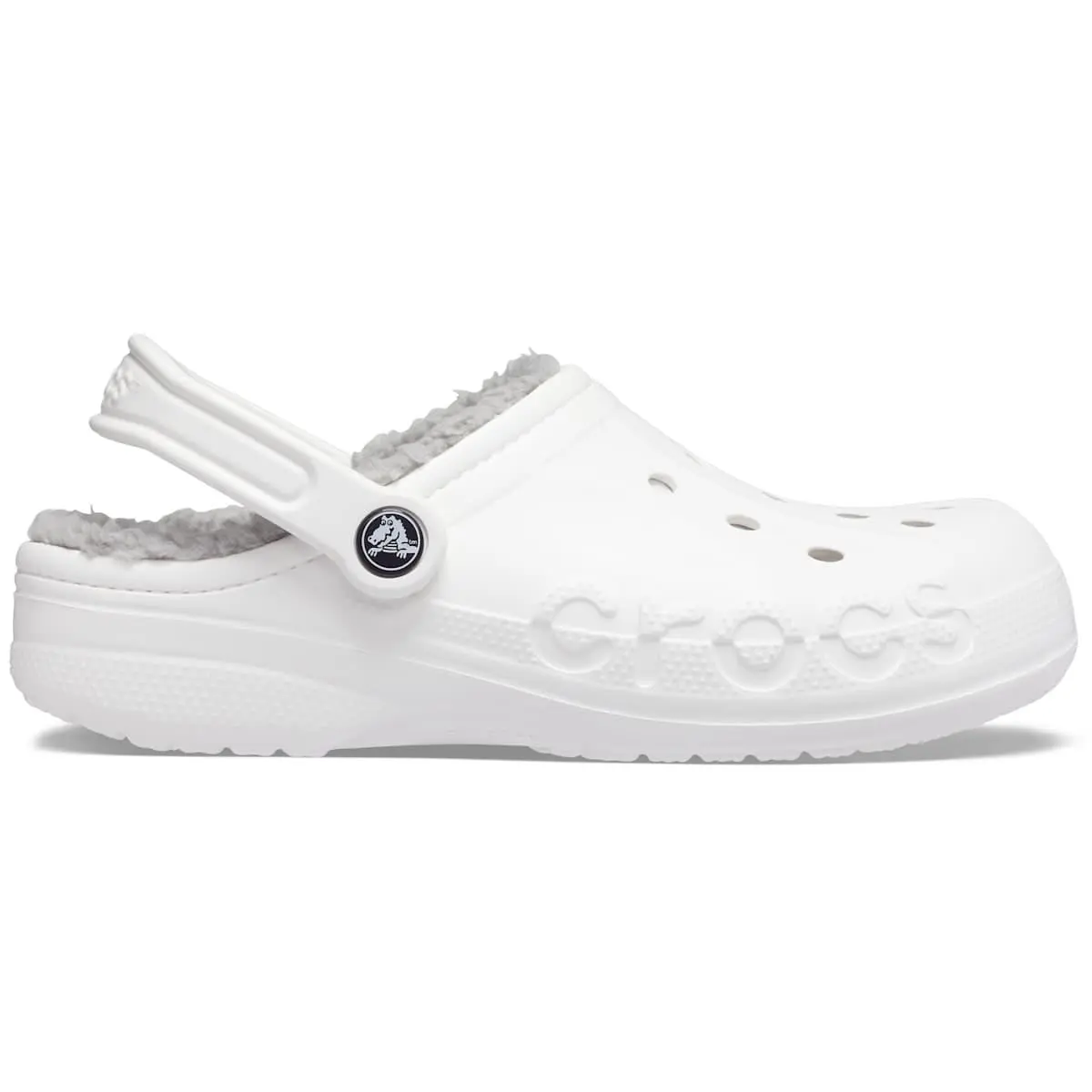 Crocs Adult Baya Lined Clogs - White - White/Light Gray