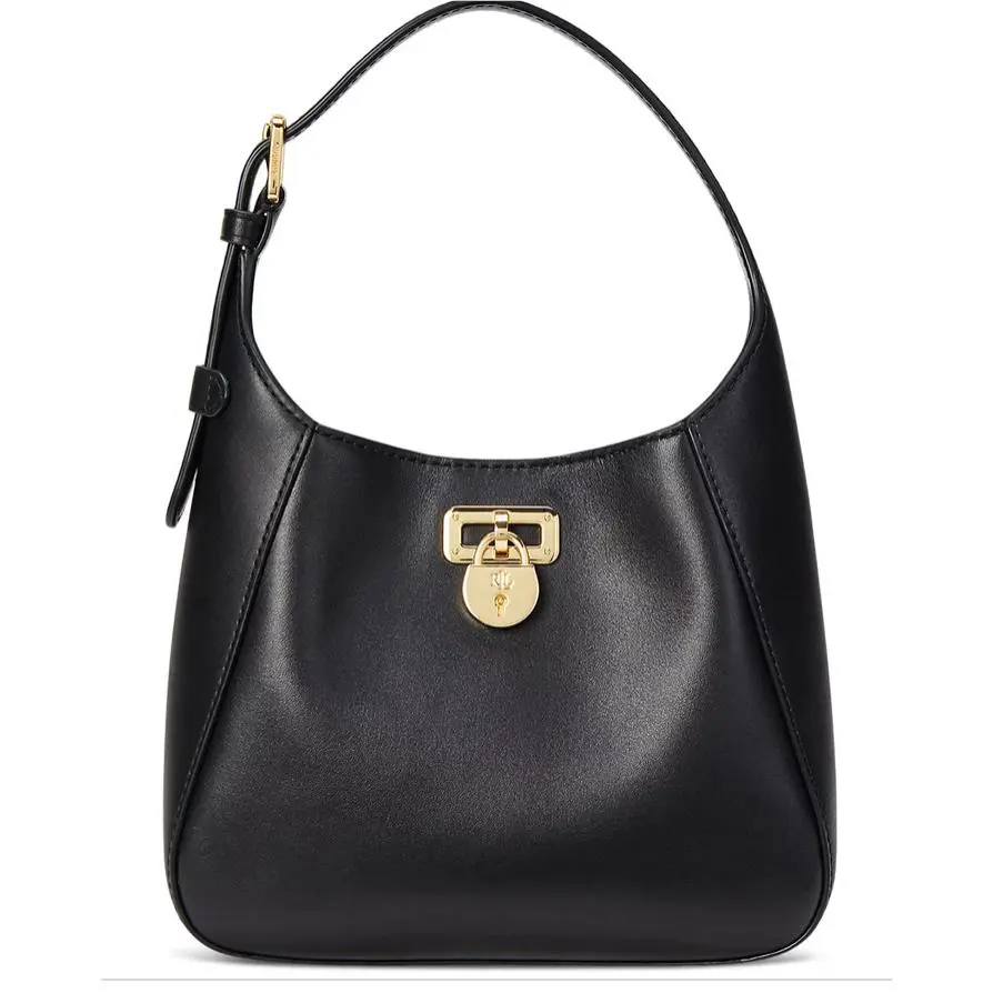 Ralph Lauren Mini Leather Tanner Shoulder Bag Black