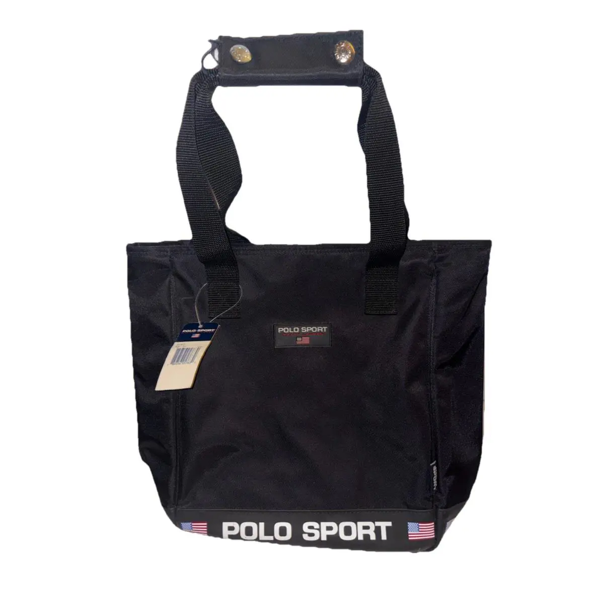Vtg 90`s Polo Sport Ralph Lauren Tote Black Shoulder Bag Spell Out Black