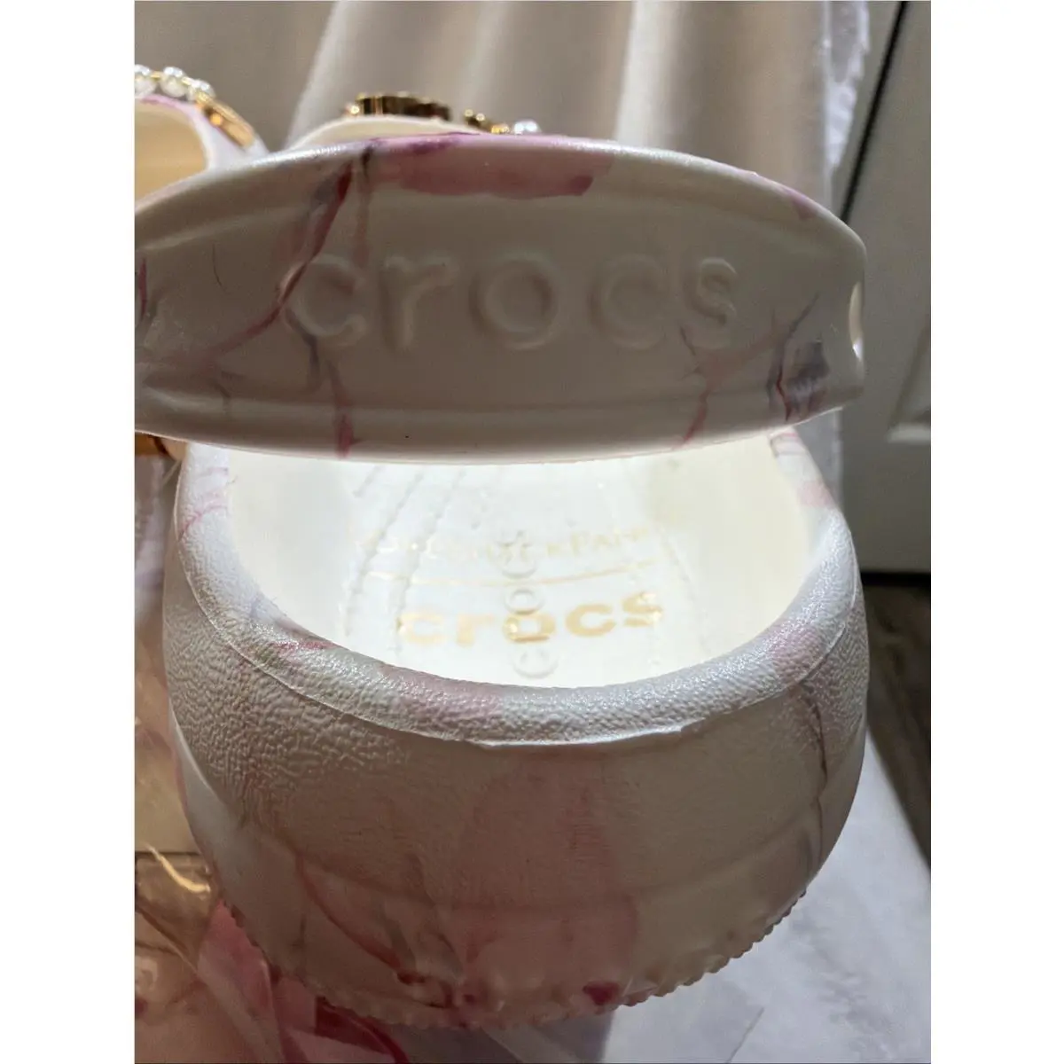 Crocs shoes - LoveShackFancy x Crocs - LoveShackFancy - White, Pink 9