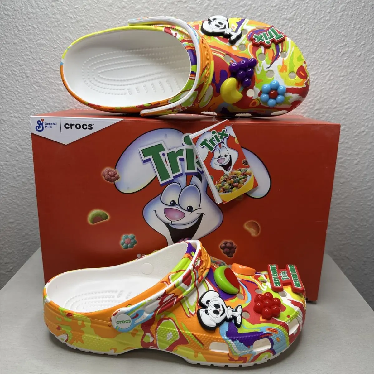Trix Cereal Crocs Tie Dye Classic Clog Sandal Men`s 11