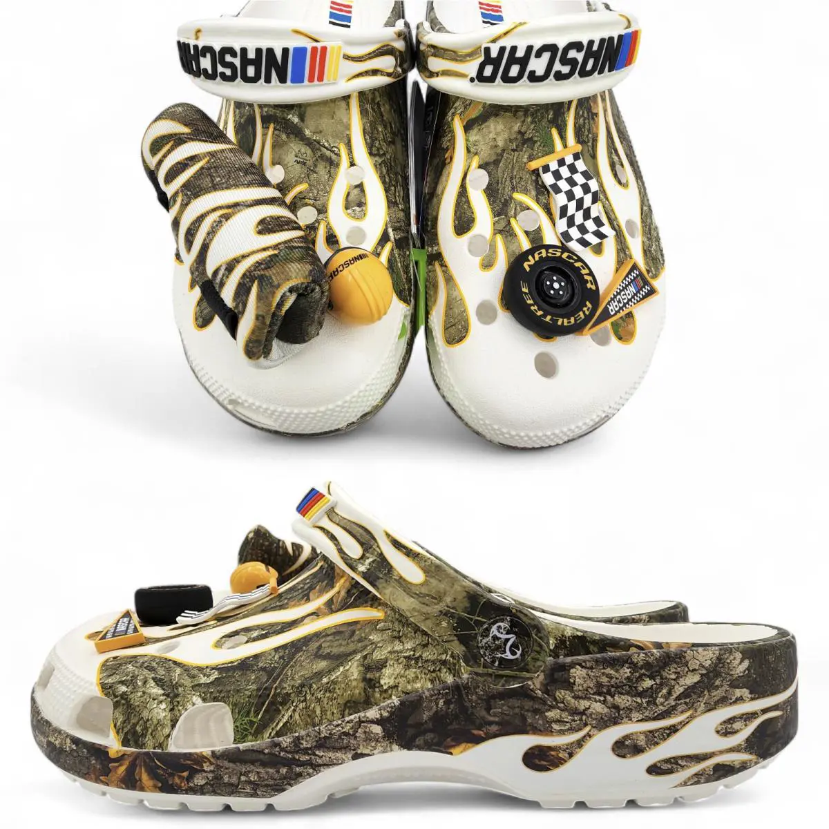 Crocs x Nascar Realtree Classic Clog Mens Sz 12 Jibbitz Drink Holder w/ Tag