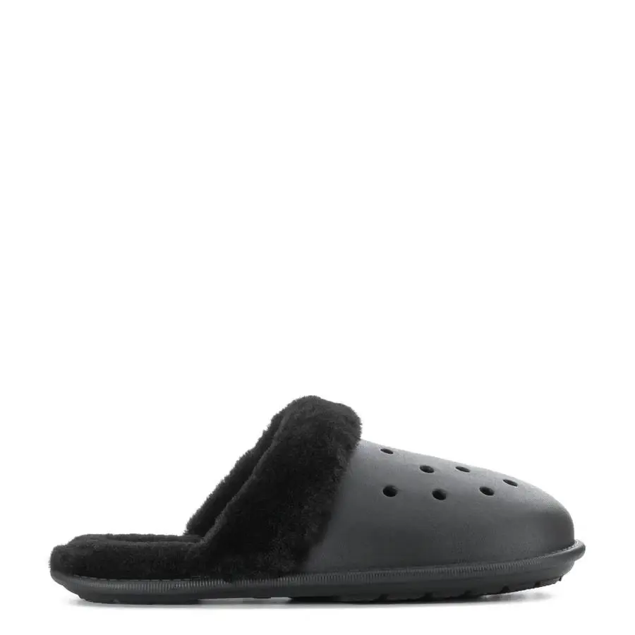 Crocs Classic Fuzz Scuff Slip-on Sleeper Unisex Men 9/11 Women Shoes Black/b