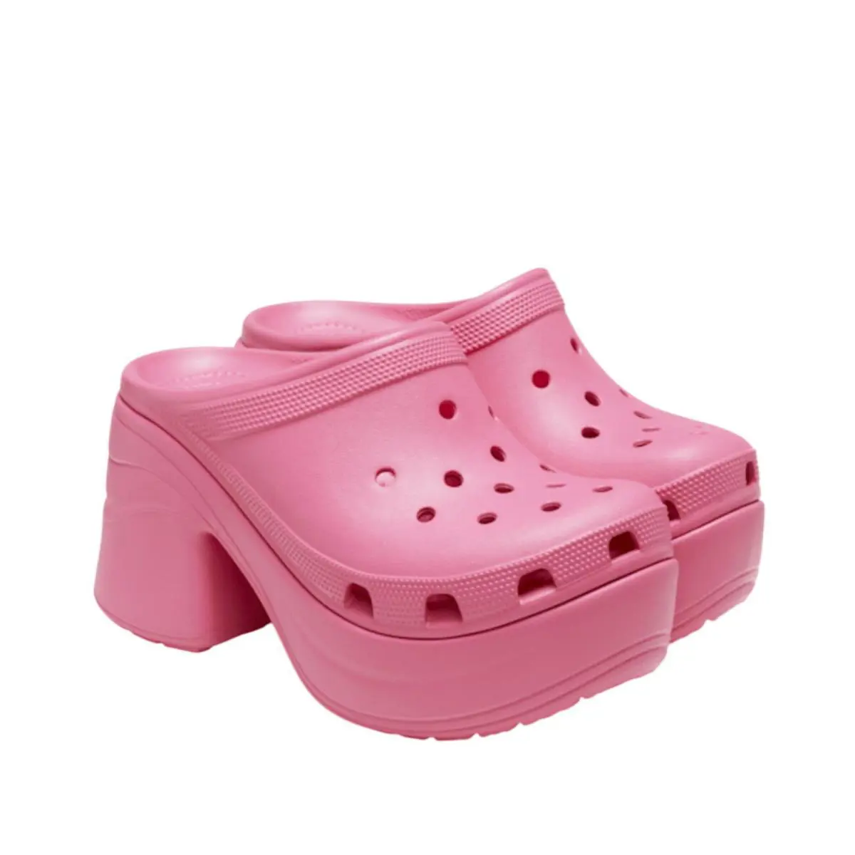 Crocs Siren Crush Clogs Heeled Womens 12 Men 10 Hyper Pink Platform Heels
