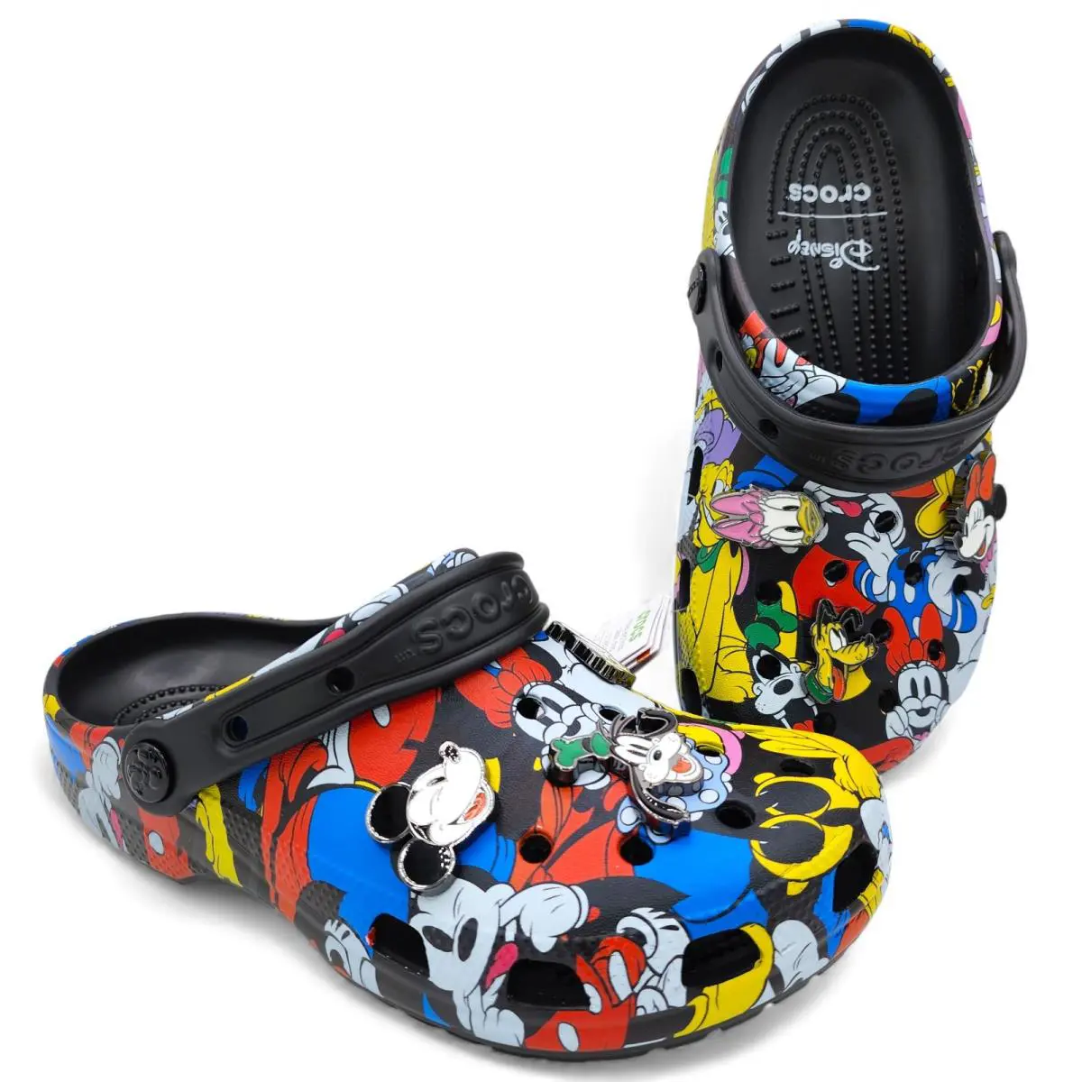 Crocs Disney Mickey Mouse and Friends Classic Clog Womens 8 Mens 6 w/ Charms