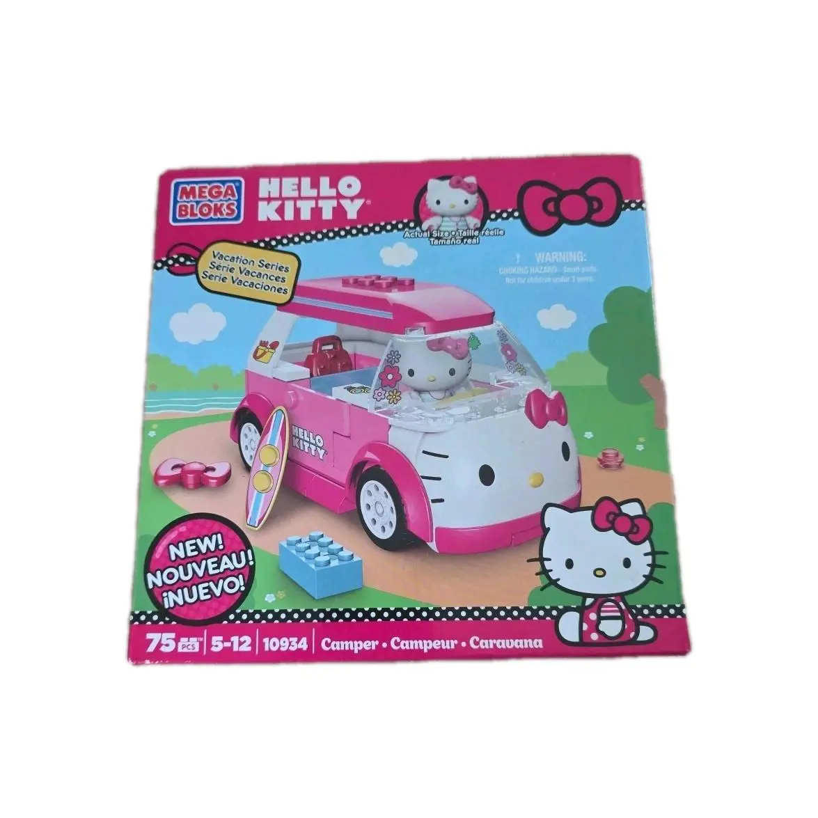 Hello Kitty Mega Bloks 10934 Camper Road Trip Vacation Surf Board