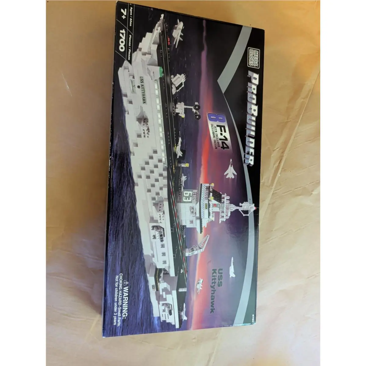 Mega Bloks Uss Kittyhawk Pro Builder Aircraft Carrier 9780 F-14 Jets