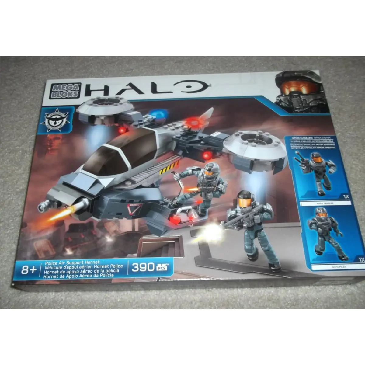 Halo Mega Bloks 97429 Police Air Support Hornet 390pc Retired