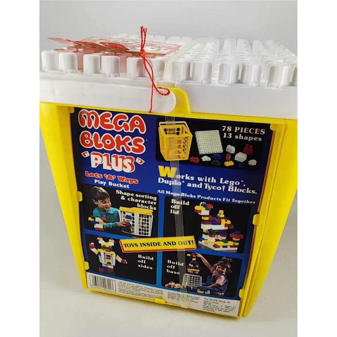 Vintage 1989 Ritvik Mega Bloks Bucket W/tag and Complete