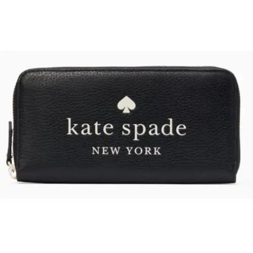 Kate Spade Ella Large Continental Wallet Black Leather Zip Around Retail