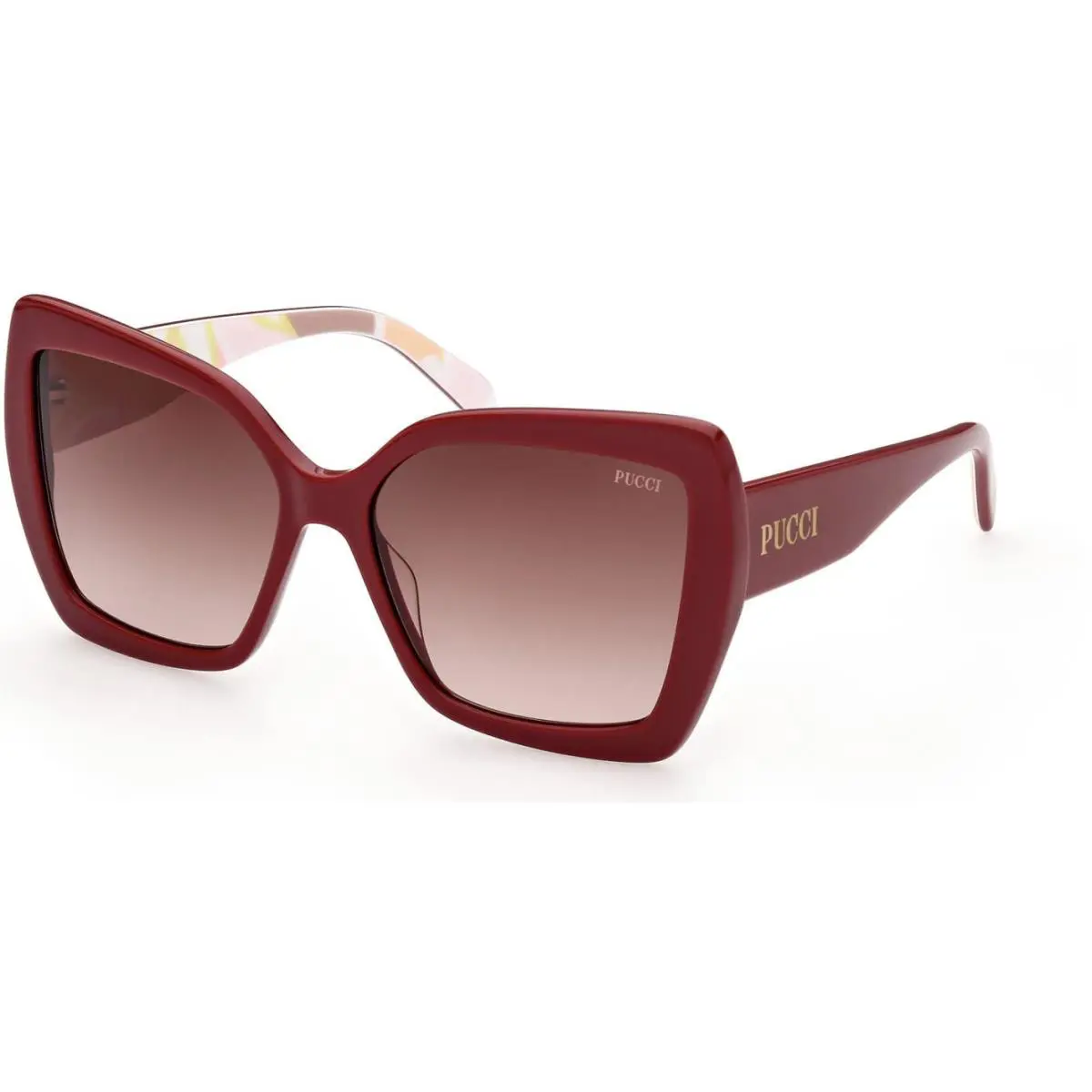 Sunglasses Emilio Pucci EP 0176 81F Shiny Solid Red Tropicana Rose Peach/grad