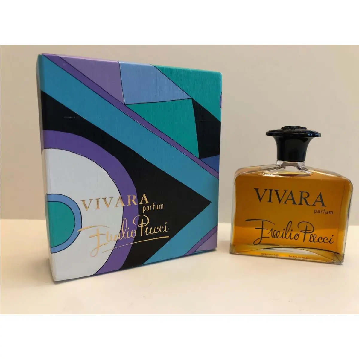Vtg Emilio Pucci Vivara Parfum Perfume Splash 2 oz Paris Hinge Box