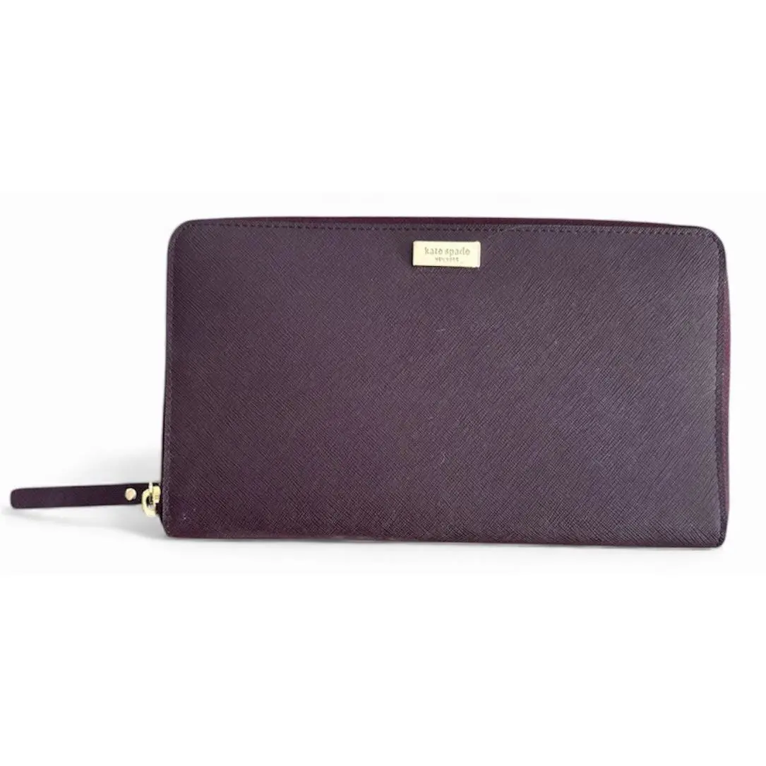 Kate Spade New York Laurel Way Neda Leather Wallet Deep Plum New