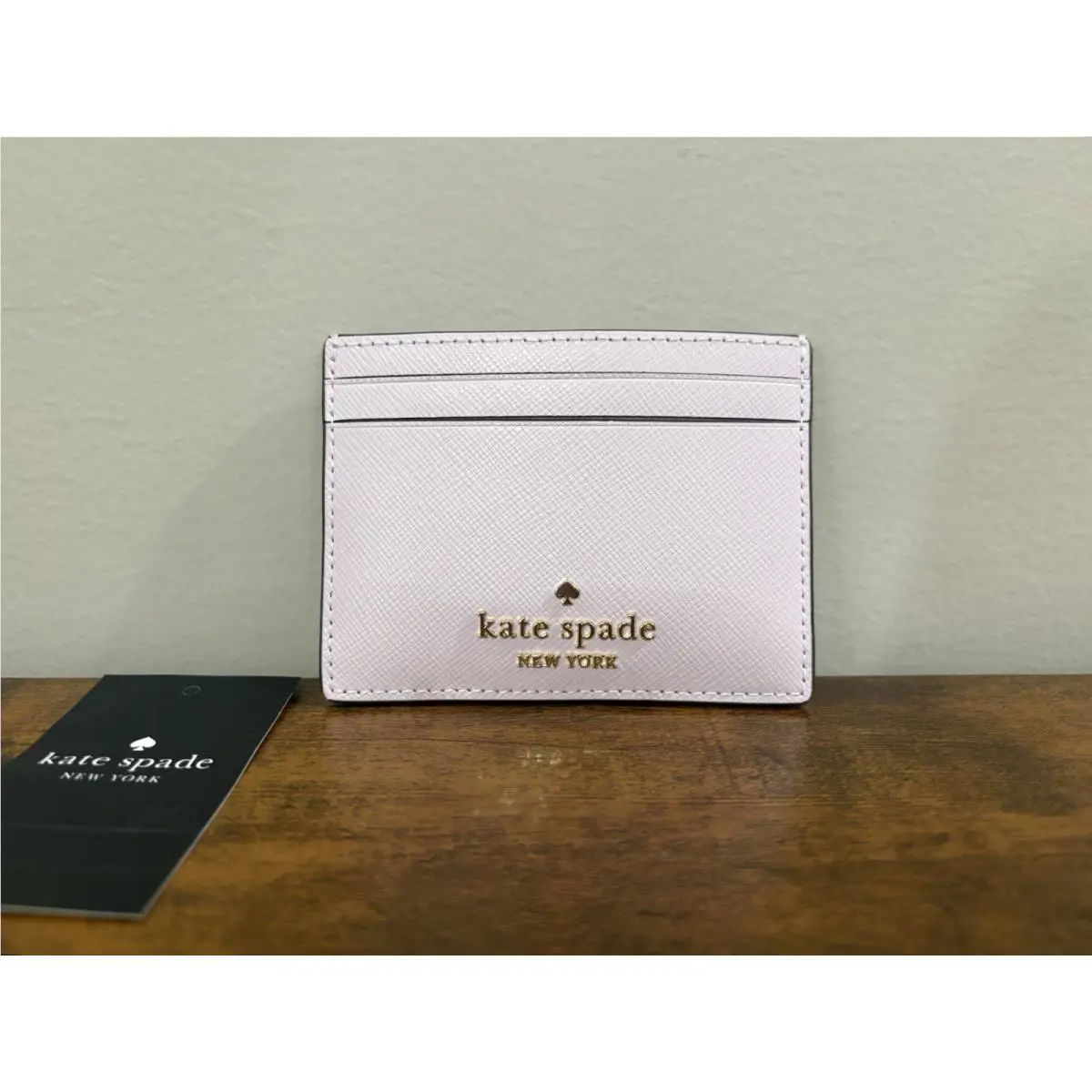 Kate Spade Small Cardholder Wallet Pale Amethyst Saffiano ID Holder