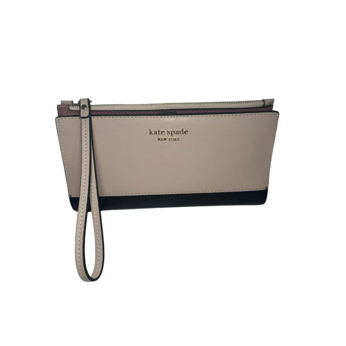 Kate Spade Spencer Continental Wristlet Wallet In Warm Beige/black