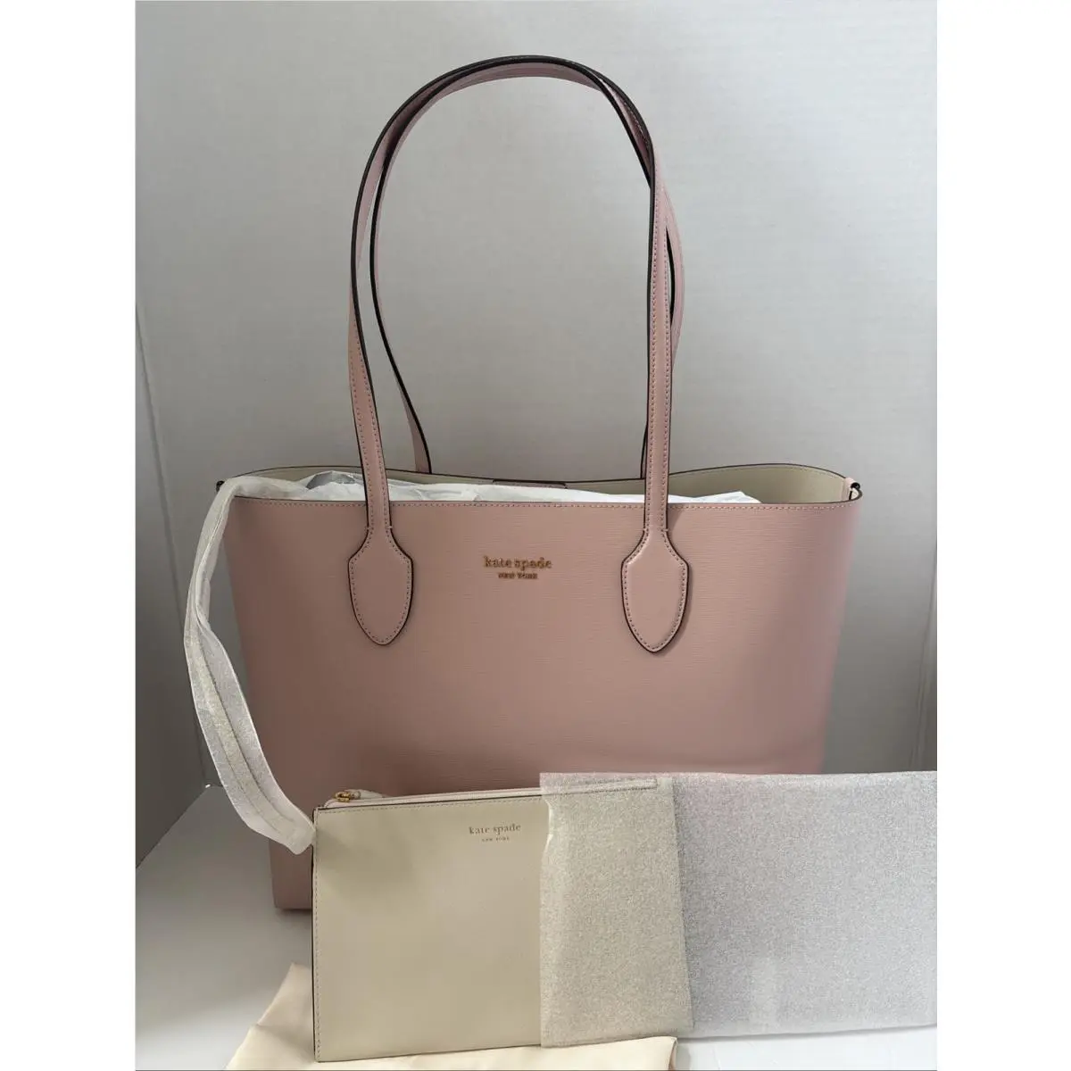 Kate Spade New York Tinsel Women`s Tote Bag with Pouch - Rose Gold