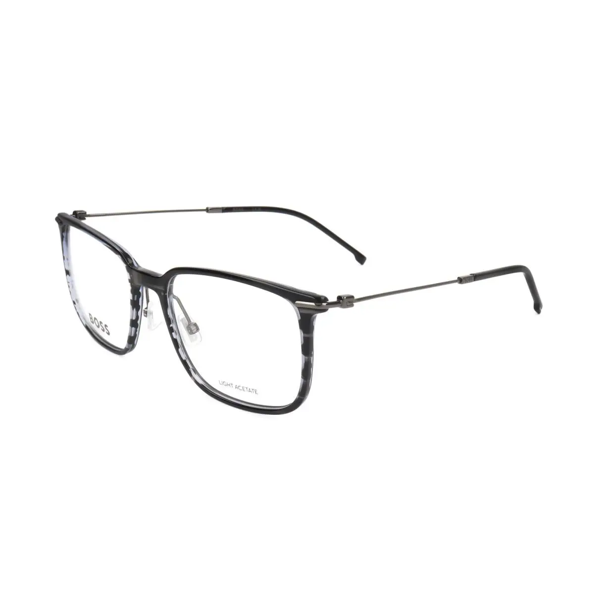 Hugo Boss Men`s 56mm Striped Grey Ruthenium Opticals BOSS1484-VQ7-56
