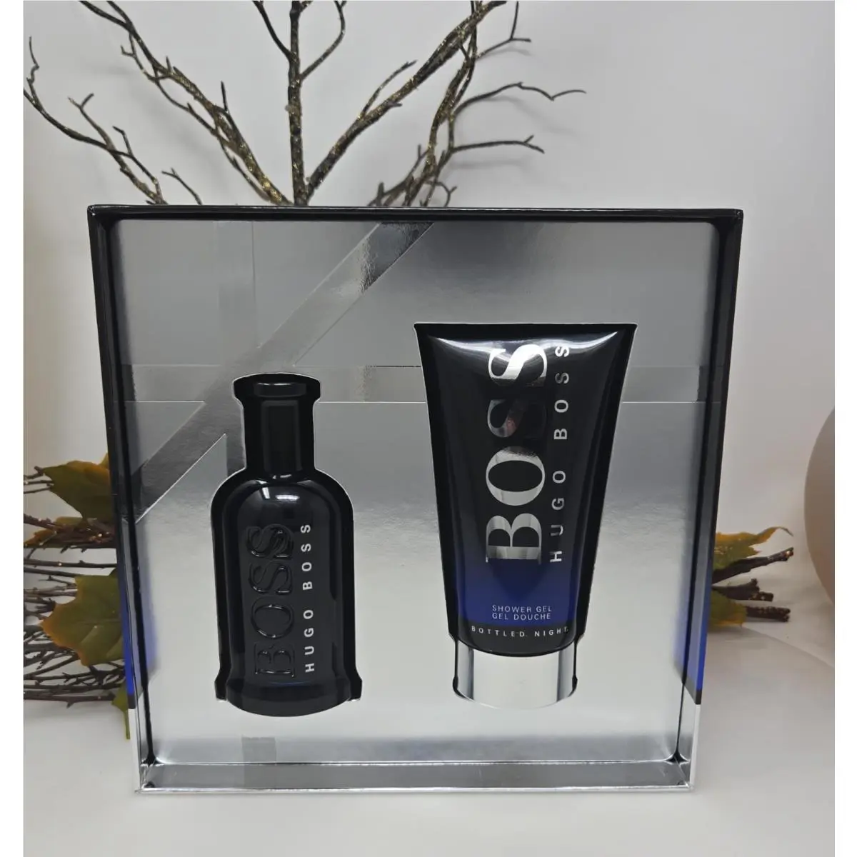 Hugo Boss Bottled Night 2 pc Gift Set 3.3oz Edt 5oz Shower Gel
