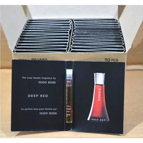 Lot of 50 Hugo Deep Red Eau de Parfum Samples For Women 75ml 2.5 Fl. oz