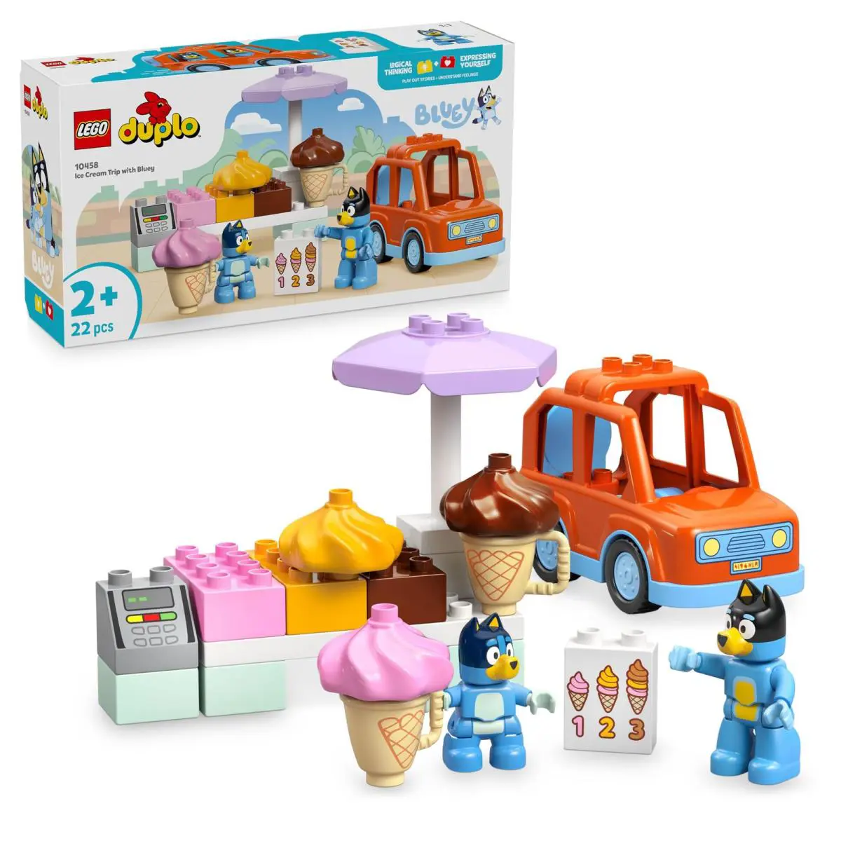 Lego Duplo Bluey: Ice Cream Trip with Bluey - Educational Motor Skills Toy For T