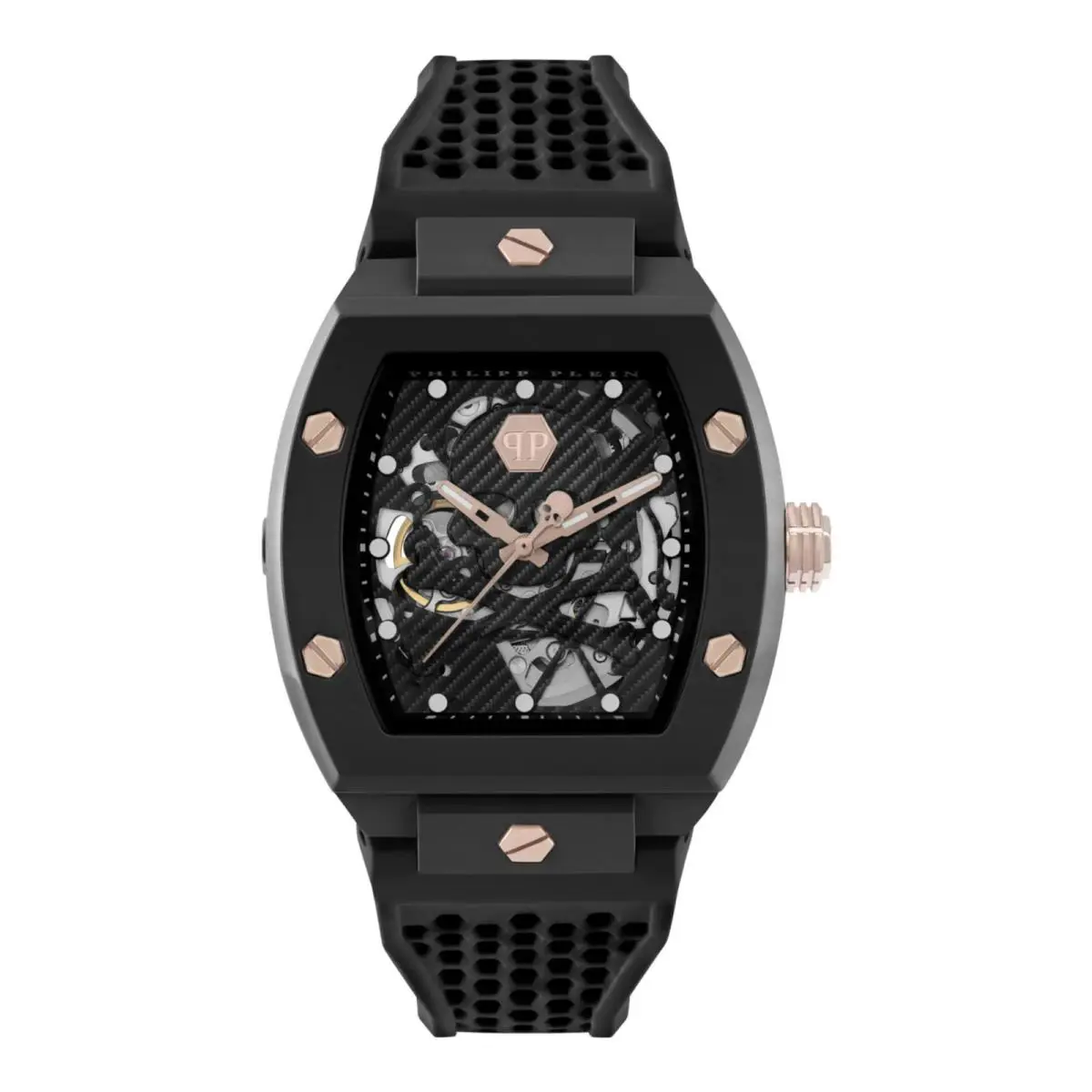 Philipp Plein Skeleton Ecoceramic Automatic Mens Black 44mm Watch PWVBA0523