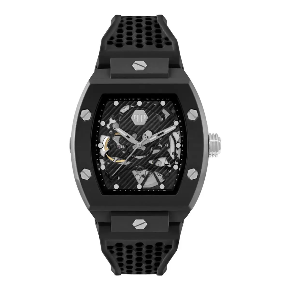 Philipp Plein Skeleton Ecoceramic Automatic Mens Black 44mm Watch PWVBA0423