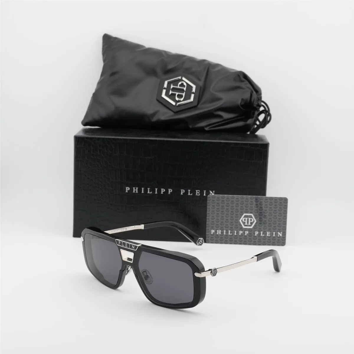 Philipp Plein SPP008M 0700 Shiny Black/grey 99-0-145 Sunglasses