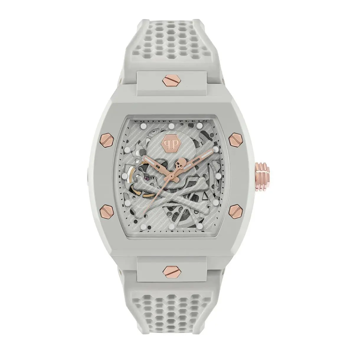 Philipp Plein Skeleton Ecoceramic Automatic Mens Grey 44mm Watch PWVBA0123