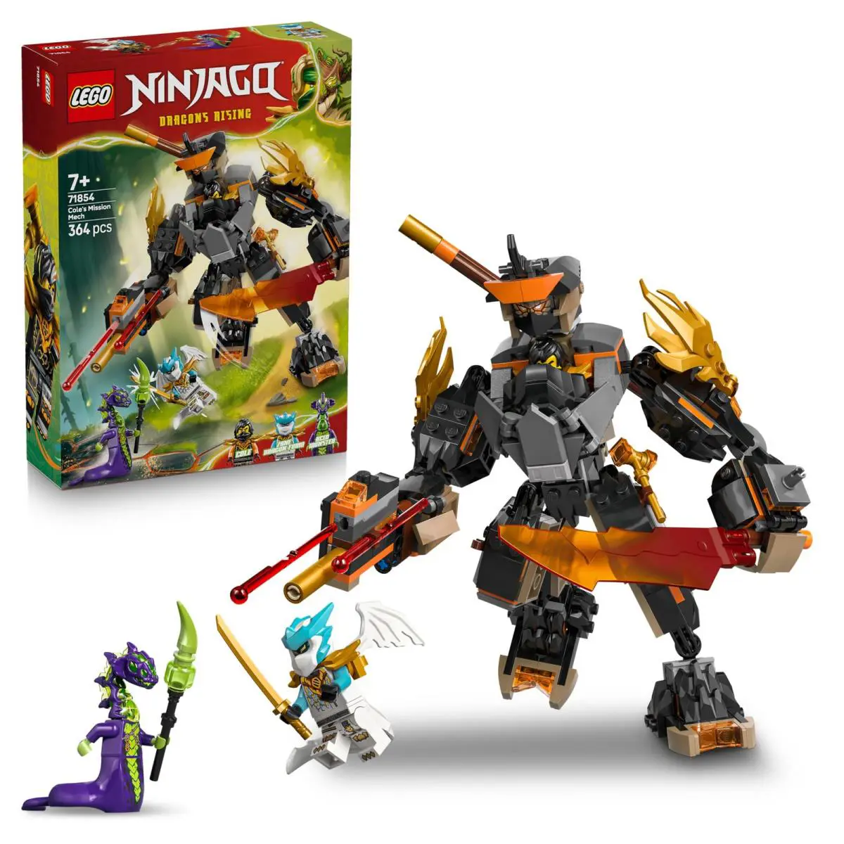 Lego Ninjago Cole`s Mission Mech Dragon Zane - Ninja Toy W/an Action Figure 3
