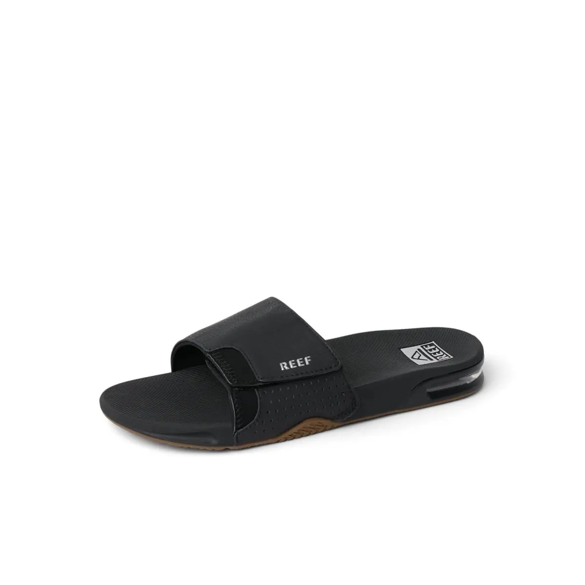 Reef Fanning Slide Mens Sandal Blacksilver 10 - Black-Silver
