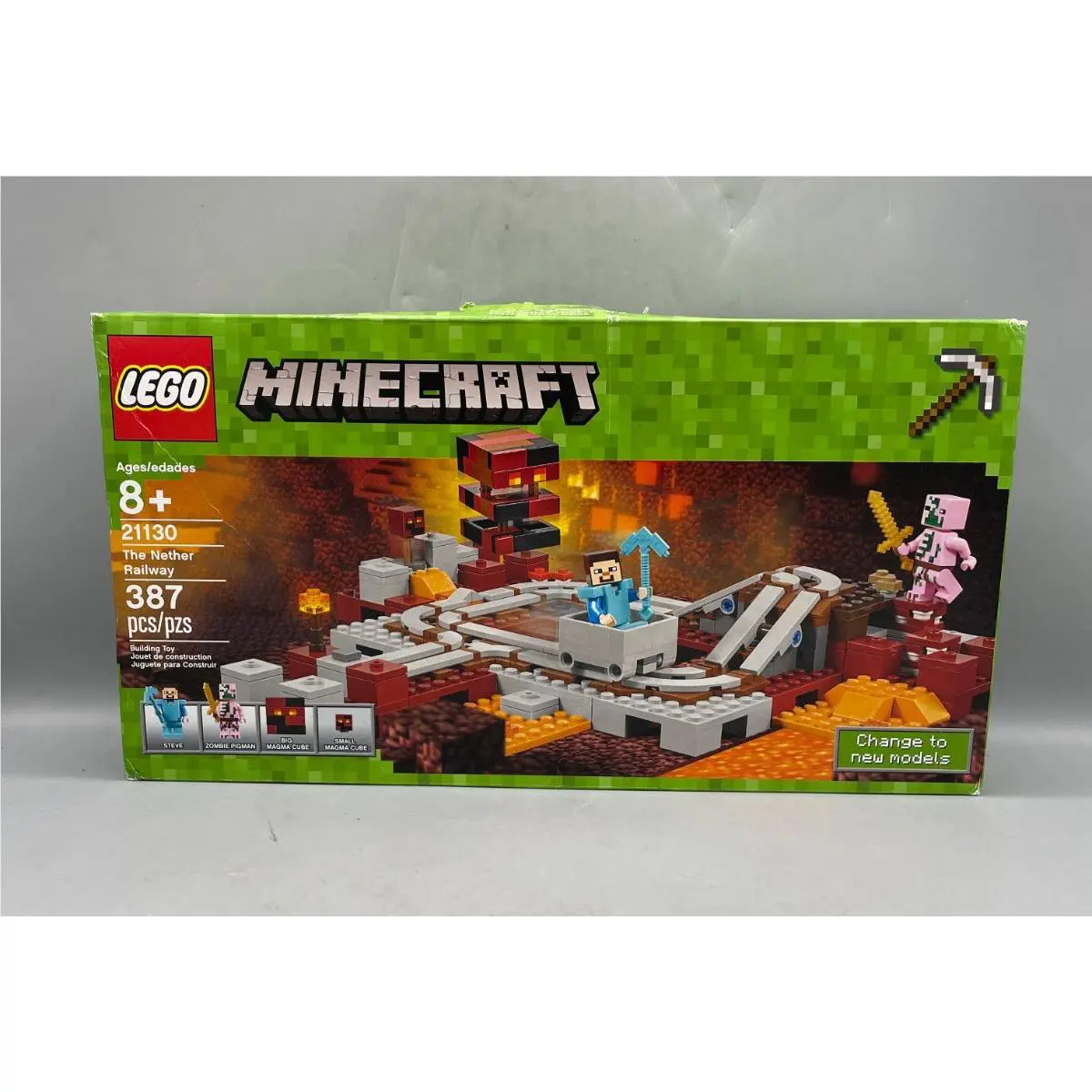 Lego Minecraft Nether Railway 21130 Boxed Complete Set 387pcs