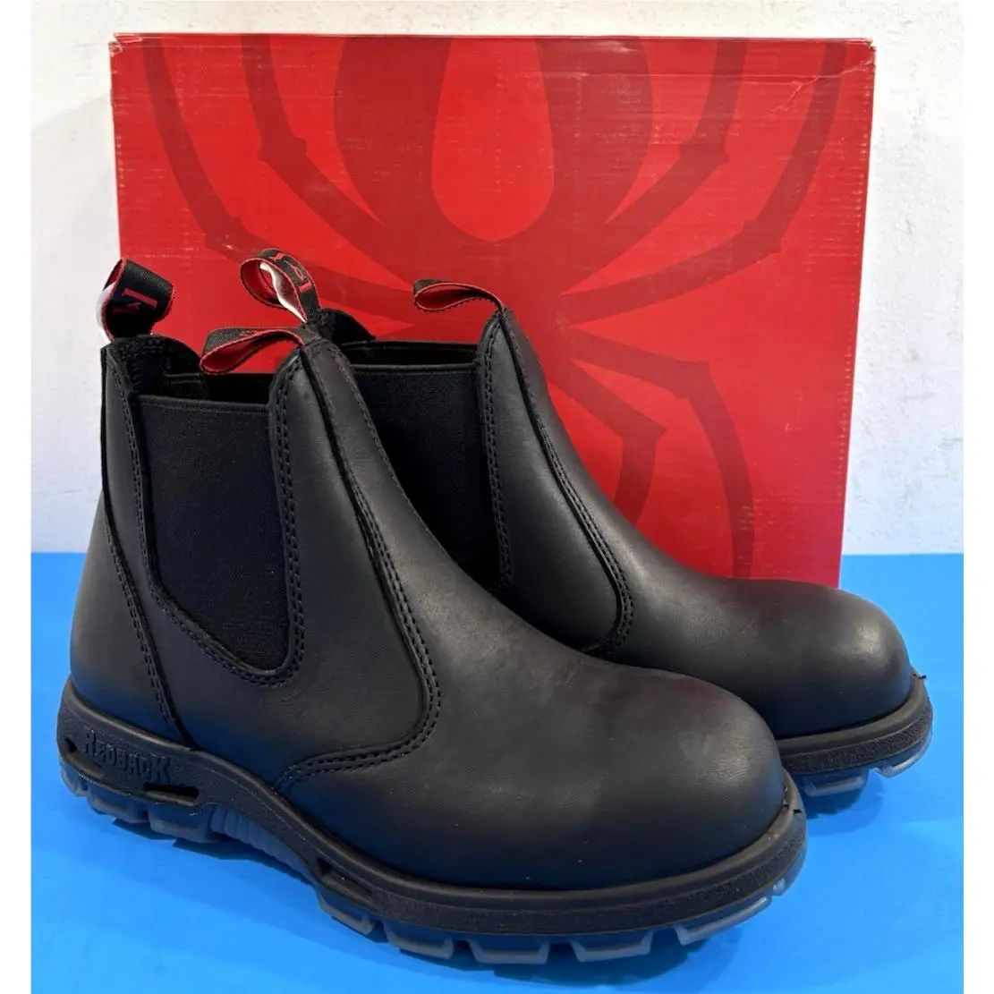 7 US Men`s  Bobcat Usbbk Tpu Safety Steel Toe Boots Black Oil Kip by Redback