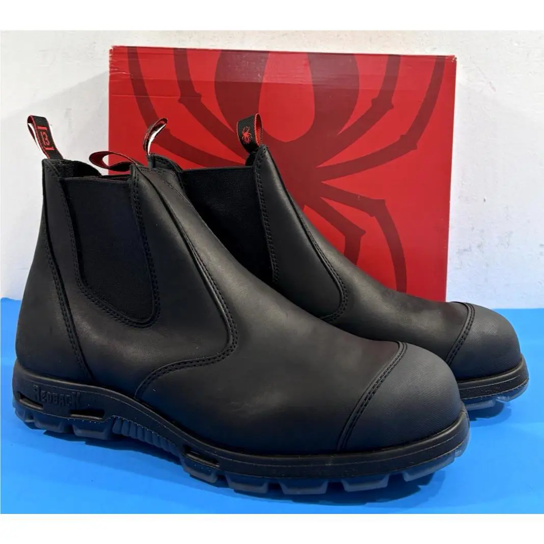 14 US Men`s  Bobcat Usbbksc Tpu Safety Toe W/ Scuff Cap Boots Black by Redback