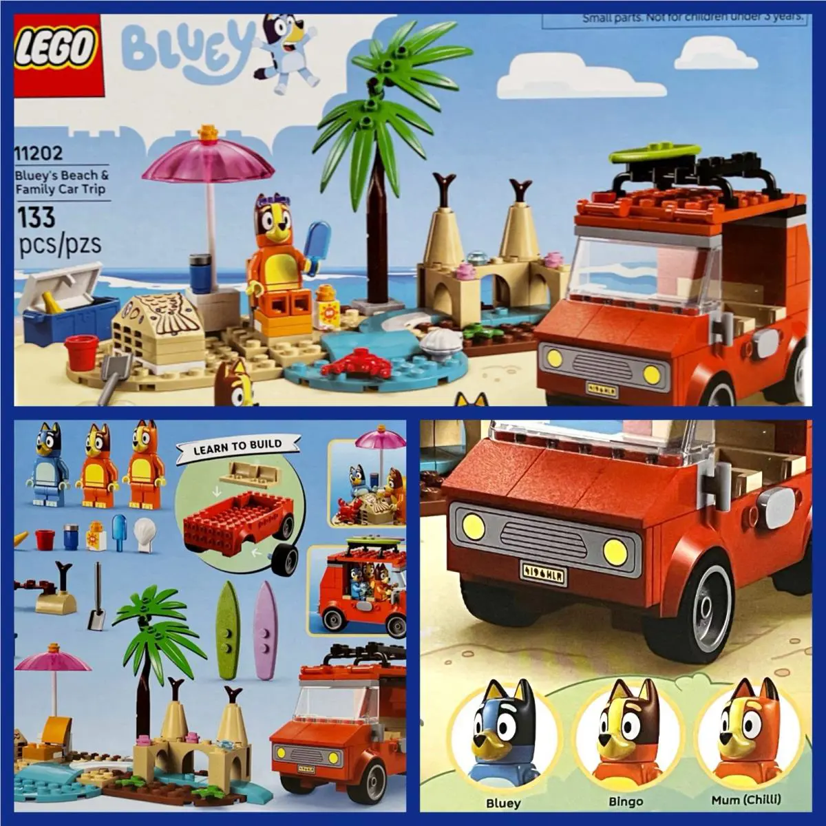 Lego 11202 Bluey Bingo Chilli Beach and Family Car Trip
