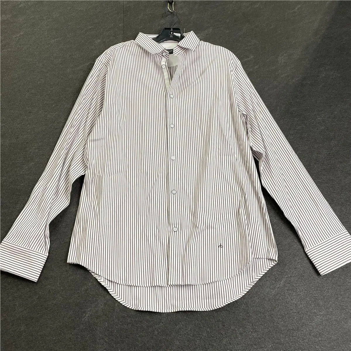 Rag Bone Patrick Poplin Shirt Men`s Size XL Coffee Stripe